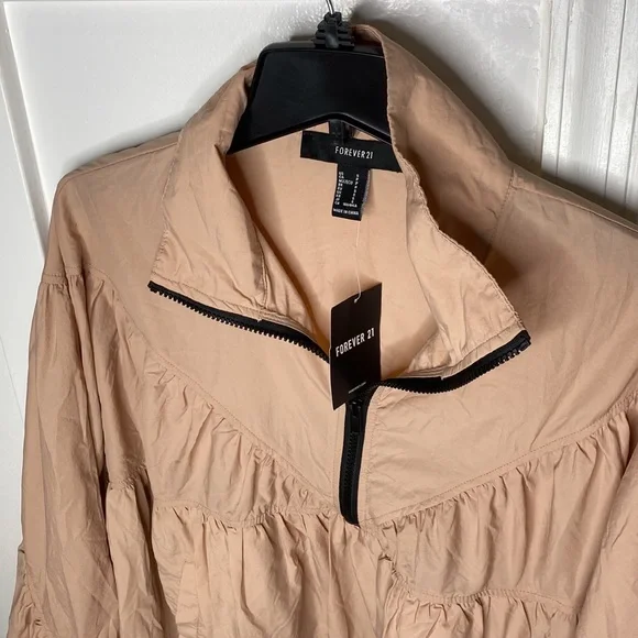 💕 Forever 21 NWT $50 casual jacket blush black sz small 💕 - Picture 3 of 9